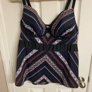 Lane Bryant / Cacique Tribal Tankini Swim Top